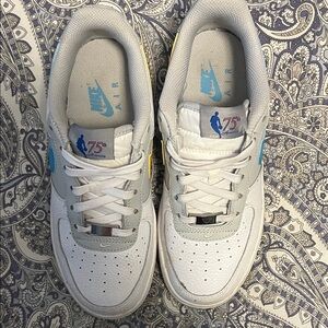 Nike Kids White and Silver Sneakers